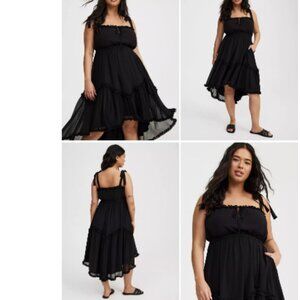 High-Low Tie-Detail Dress